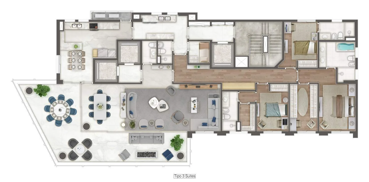 Planta do Ópera Vila Nova em Vila Nova Conceição — 3 dormitórios, 293 m² (opção)