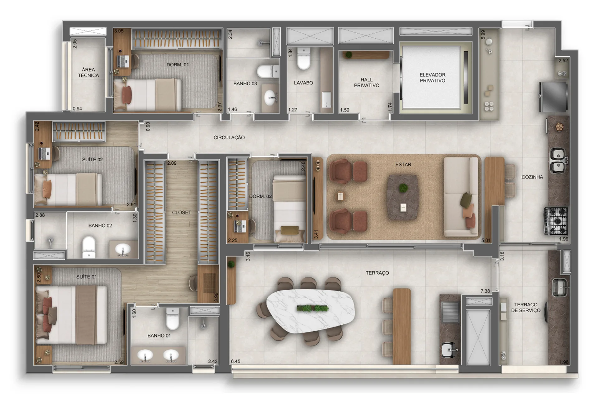 Planta do Orbya Vila Carrão by Diálogo em Vila Carrão — 4 dormitórios, 131 m²