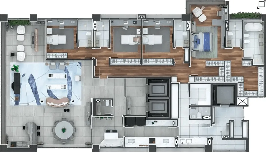 Planta do Palazzo Grimaldi em Vila Nova Conceição — 4 dormitórios, 290 m²