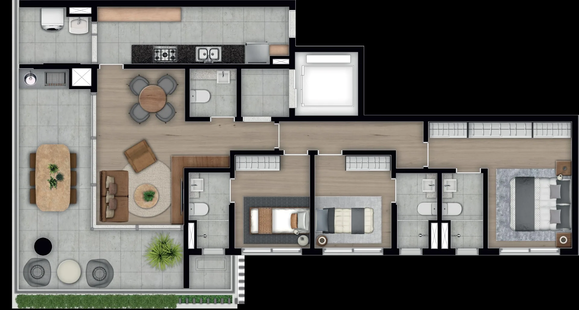 Planta do Park Mariana Exclusive em Vila Mariana — 3 dormitórios, 124 m²