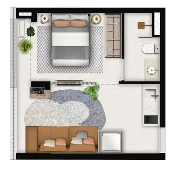 Planta do Park Mariana Life em Vila Mariana — studio de 30 m²