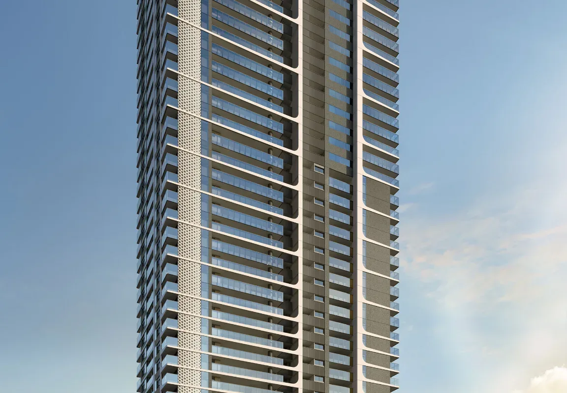 Fachada do Parque Global Torre Imperial, lançamento em Morumbi, São Paulo
