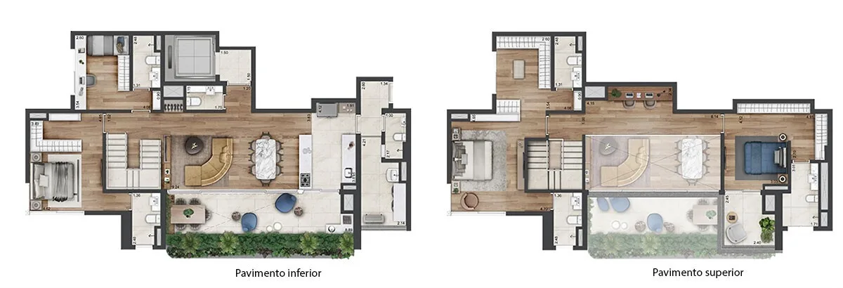 Planta do Parque Global Torre Prospect em Morumbi — 4 dormitórios, 244 m²