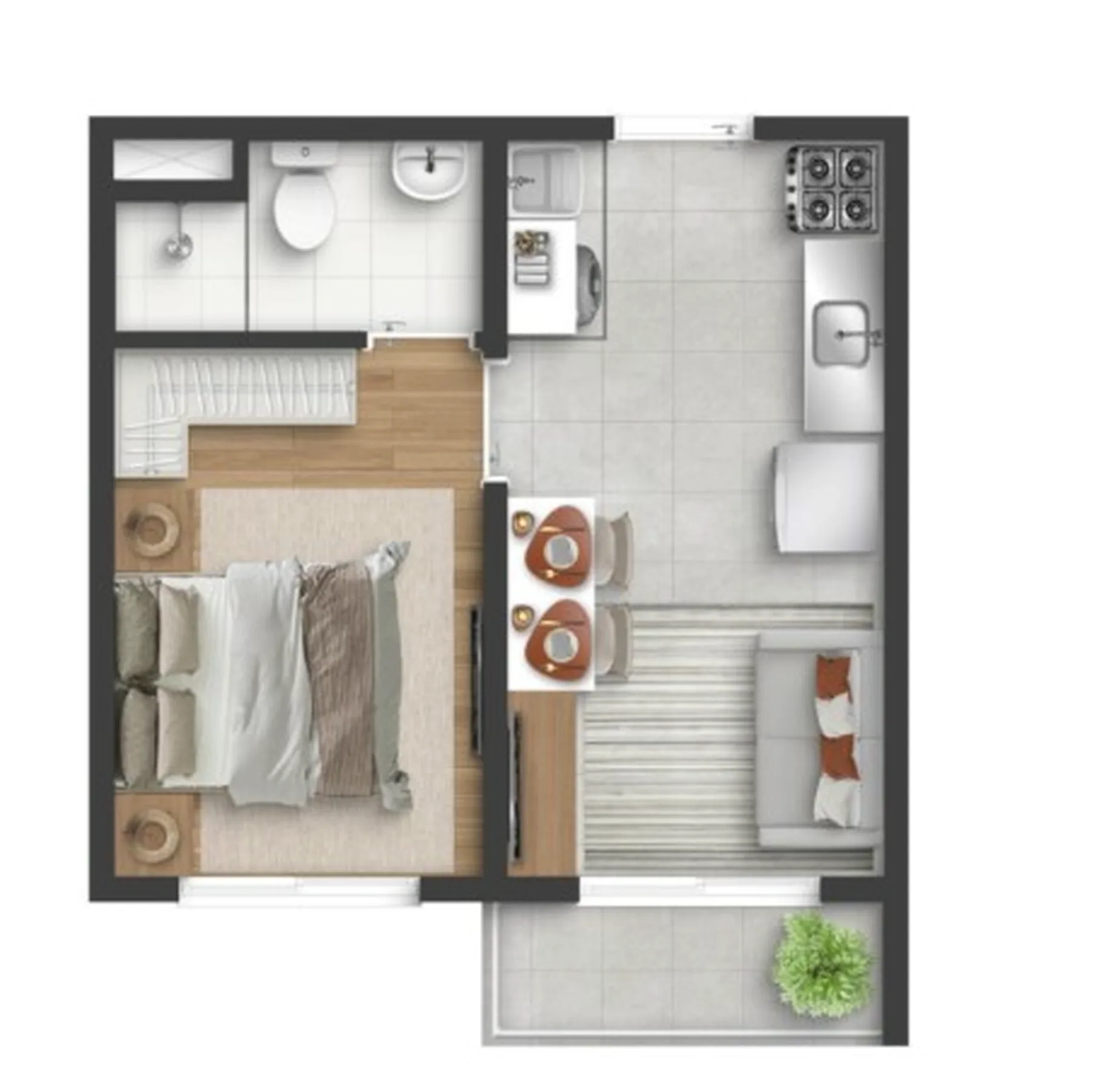 Planta do Plano&Mais Penha em Penha — 1 dormitório, 26 m²