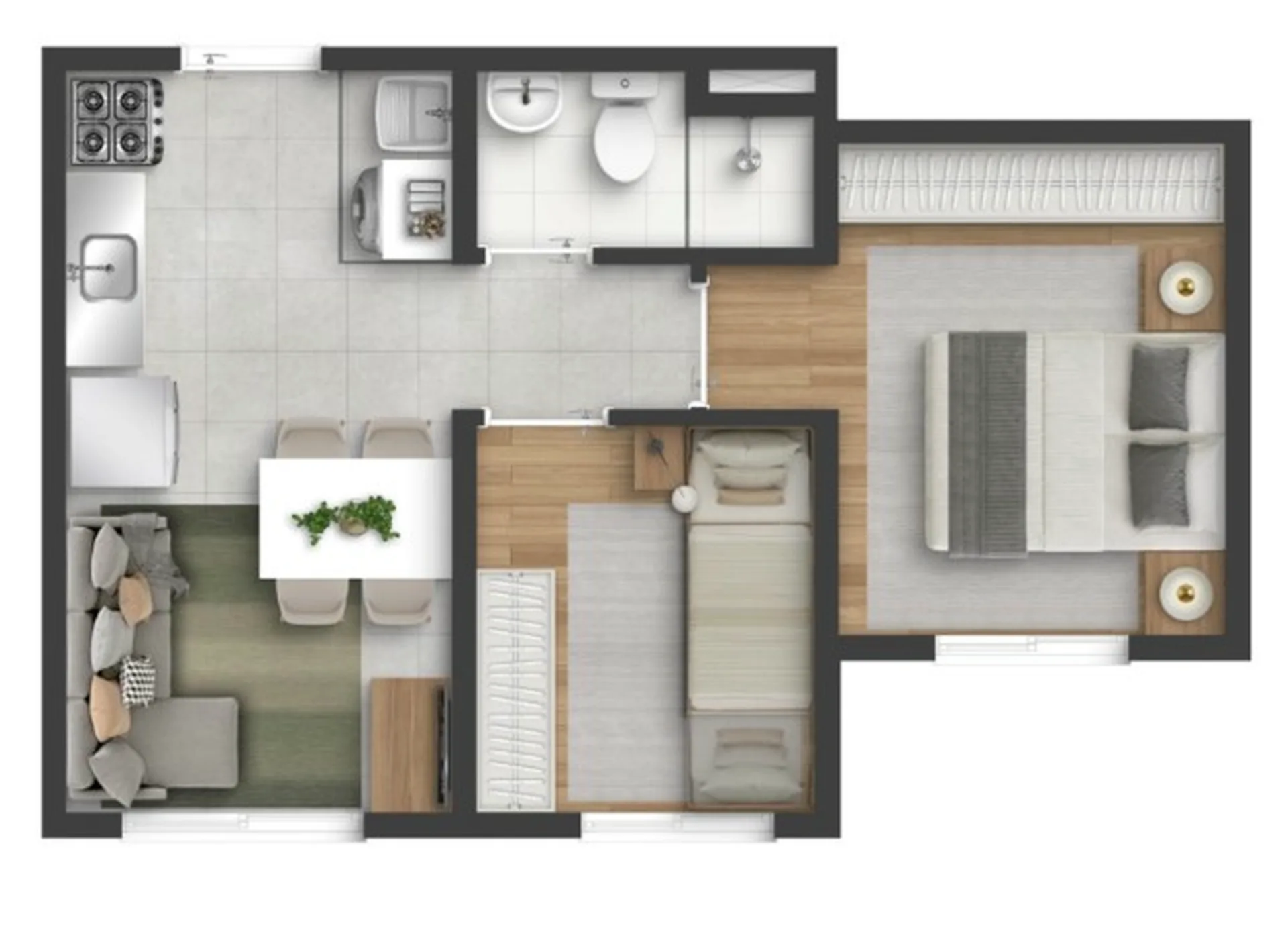 Planta do Plano&Mais Penha em Penha — 1 dormitório, 32 m²