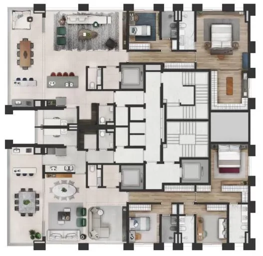 Planta do Praça Lindenberg Clodomiro em Itaim Bibi — 3 dormitórios, 191 m²