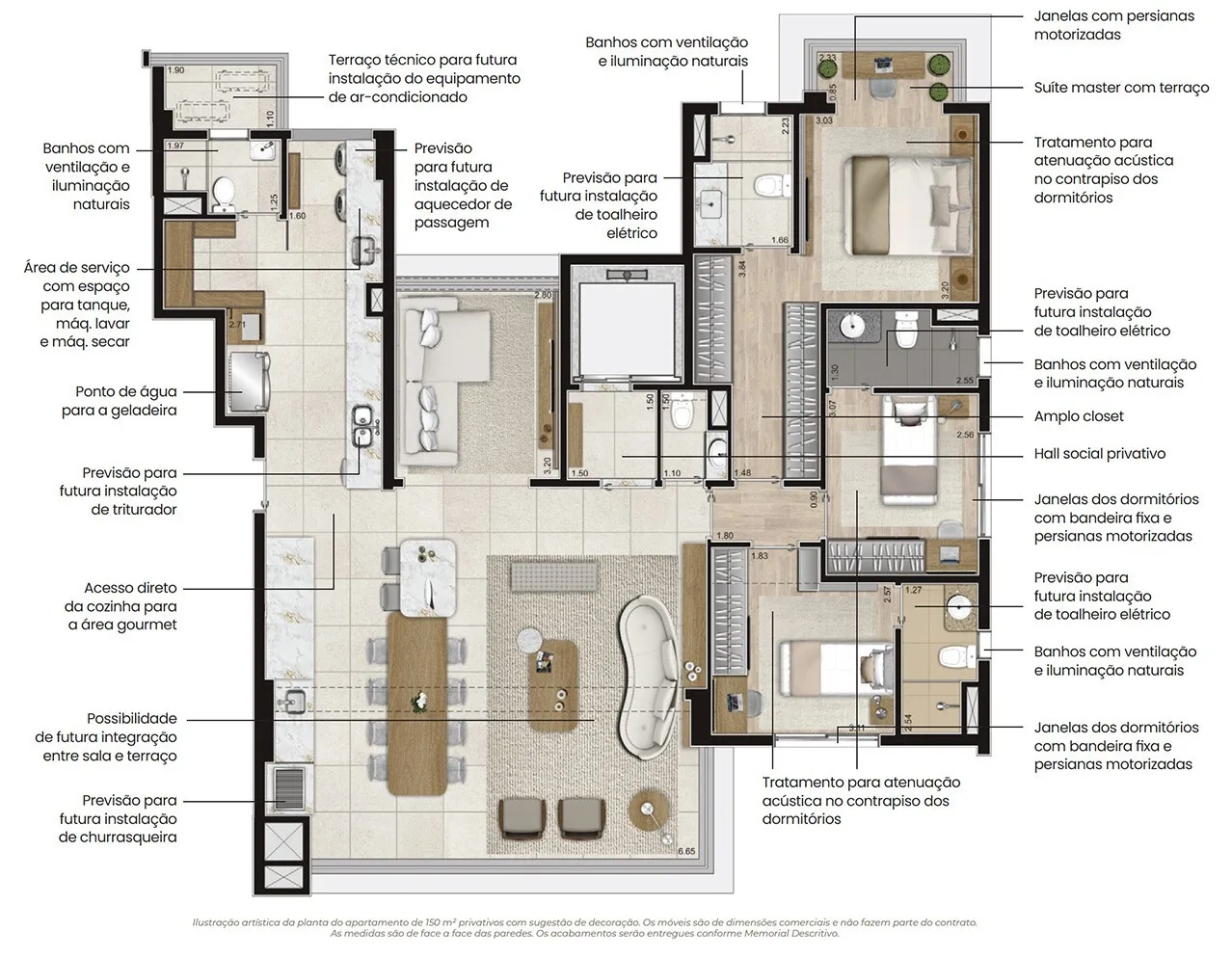 Planta do Purity Moema em Moema — 3 dormitórios, 150 m²