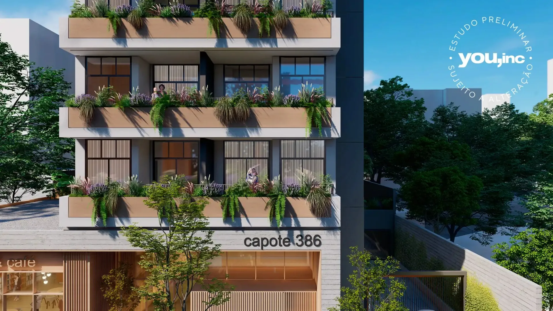 Fachada 2 do Quartier Capote by You em Pinheiros, São Paulo