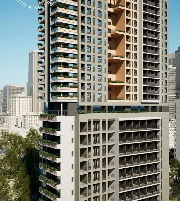 Fachada do Quartier Capote by You, lançamento em Pinheiros, São Paulo