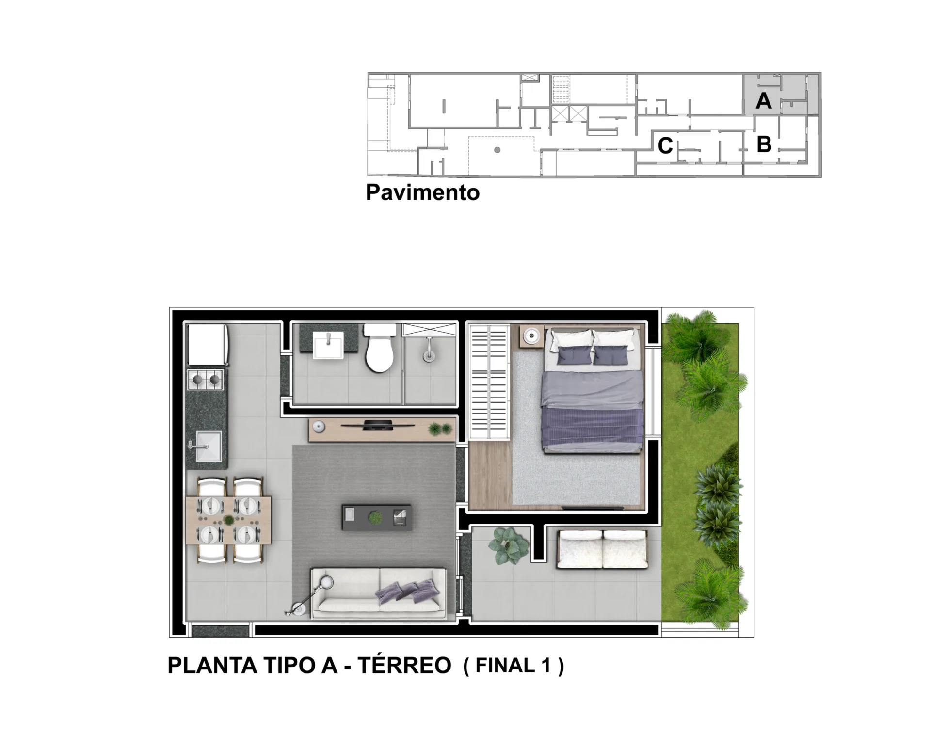 Planta do Scene Vila Mariana em Vila Mariana — 1 dormitório – 40 m²