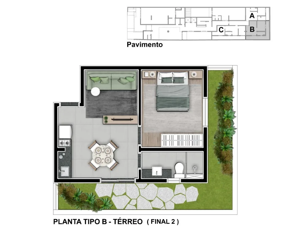 Planta do Scene Vila Mariana em Vila Mariana — 1 dormitório – 54 m²