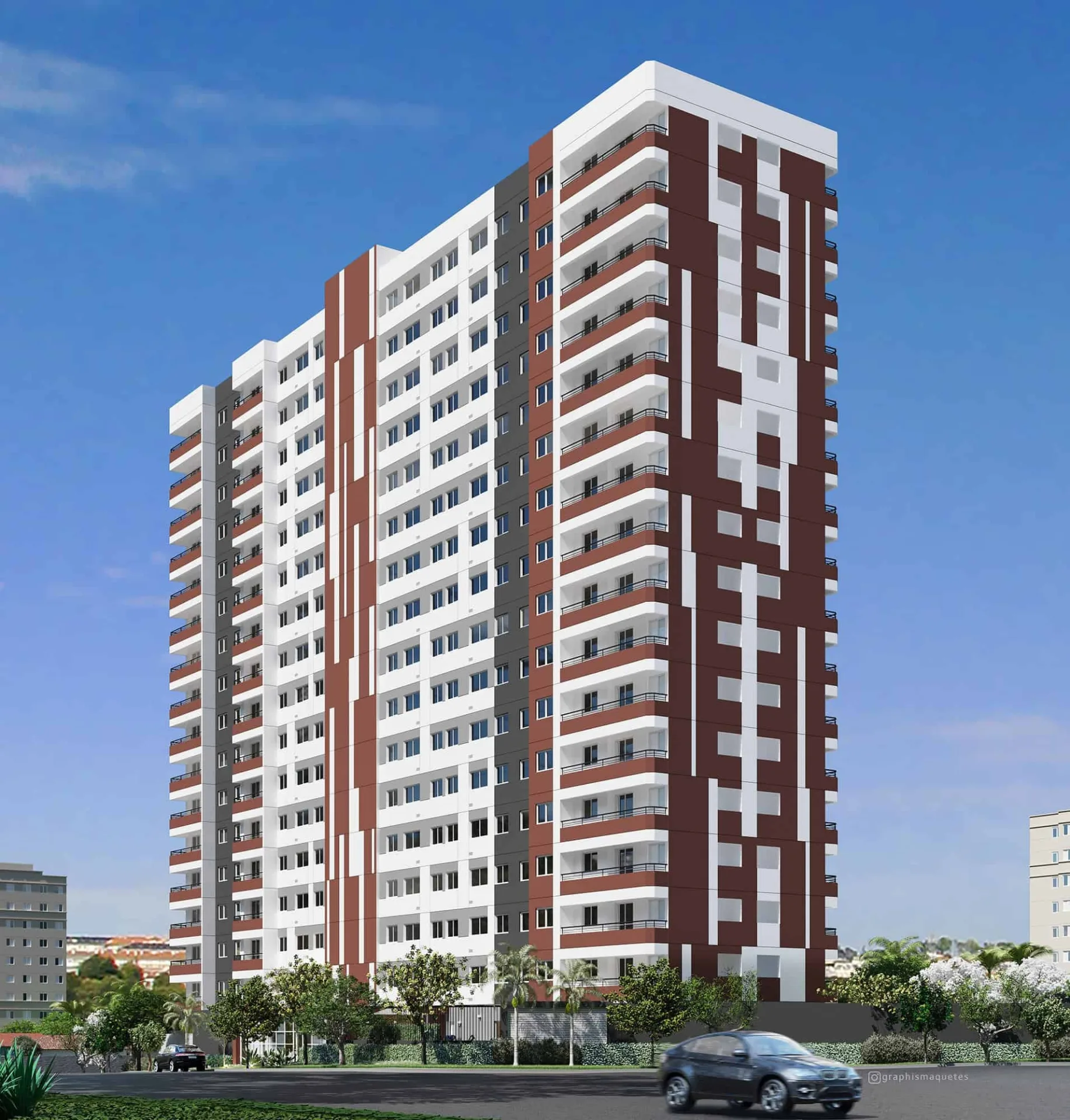 Fachada do Seletto Santa Catarina, lançamento em Vila Mascote, São Paulo