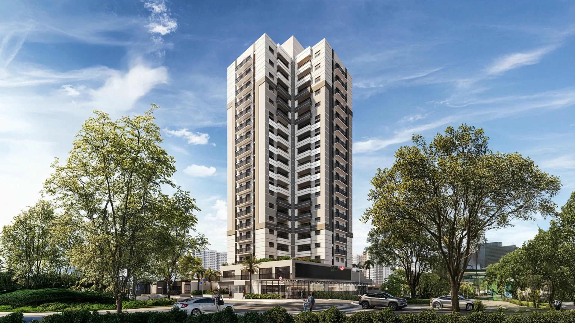 Fachada do Sestriere, lançamento em Mooca, São Paulo