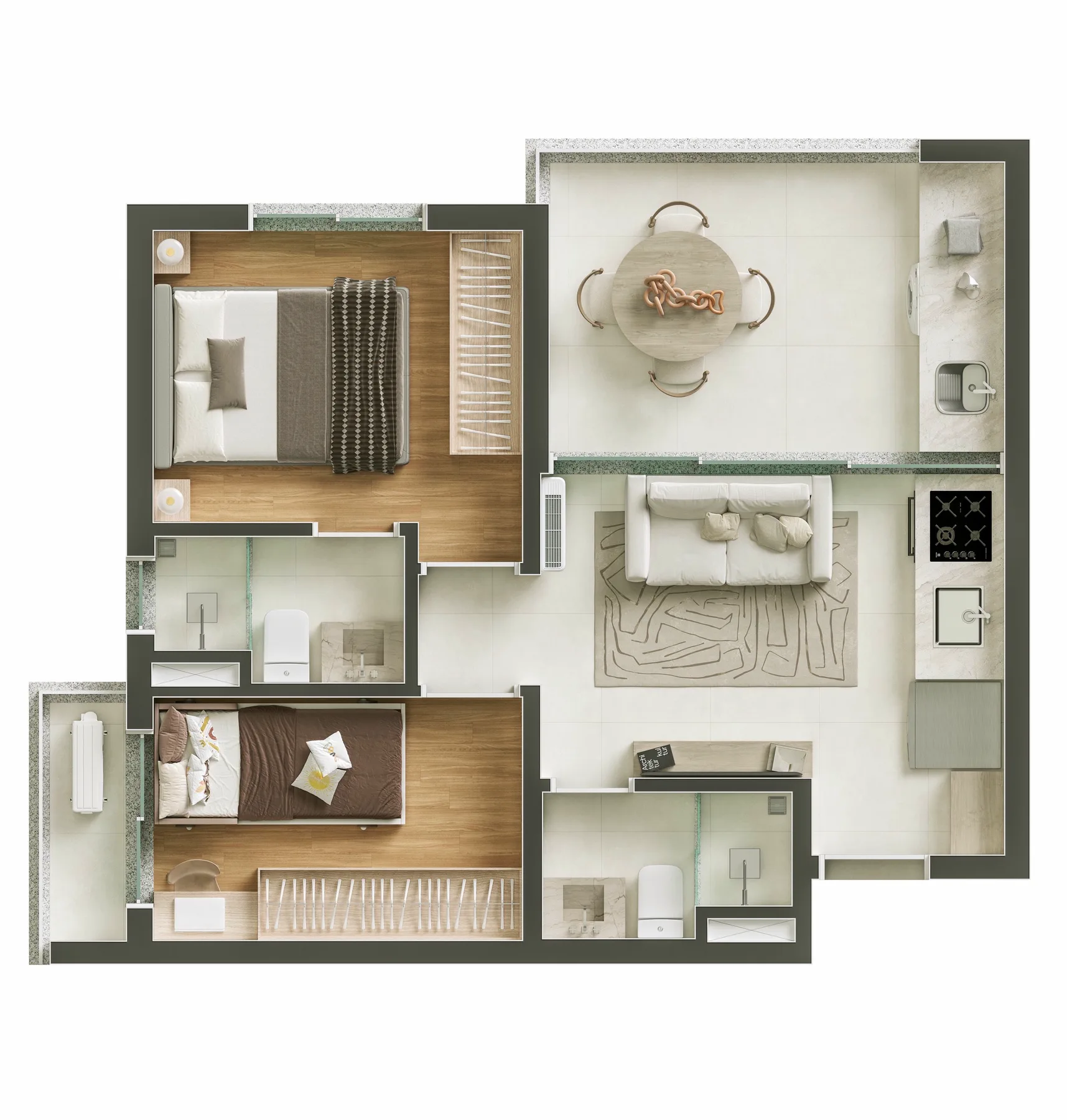 Planta do Sestriere em Mooca — 2 dormitórios – 46 m²