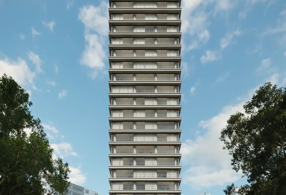Fachada do Singular Ibirapuera, lançamento em Moema, São Paulo