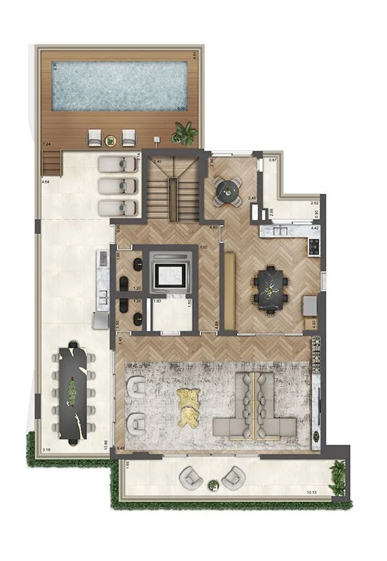 Planta do Soleil by Boca do Lobo em Chácara Klabin — 4 dormitórios, 487 m²