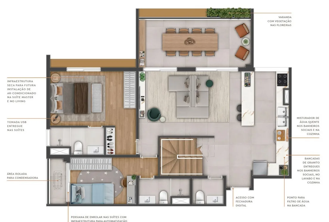 Planta do Soneto Casemiro em Saúde — 3 dormitórios, 173 m²