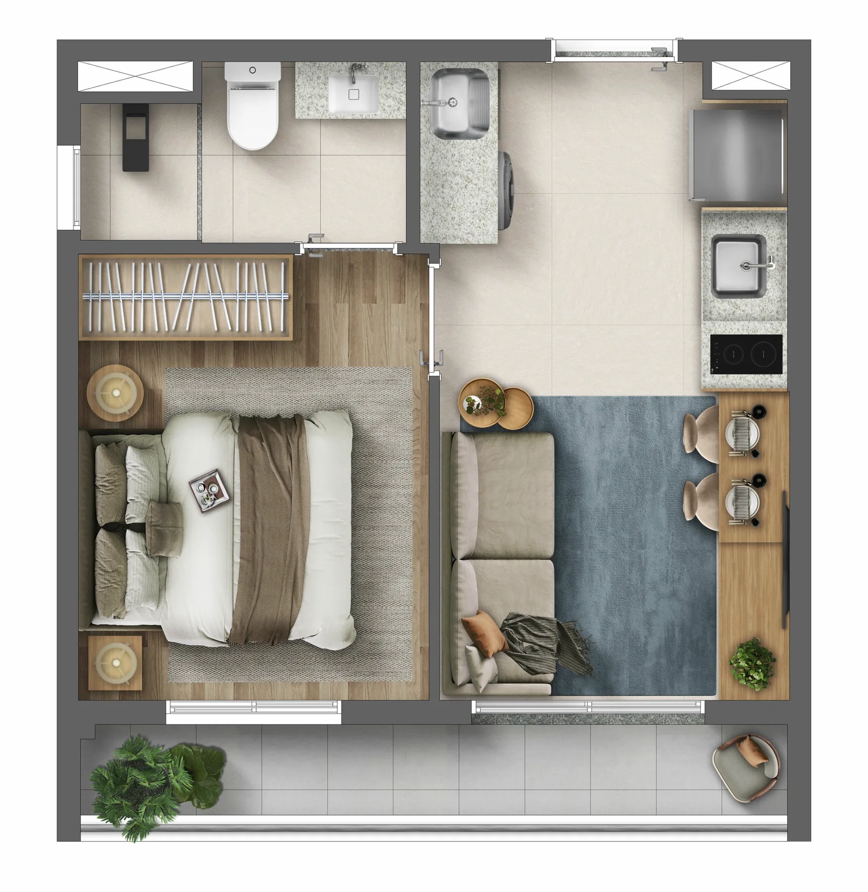 Planta do Soul Santana em Santana — 1 dormitório, 27 m²