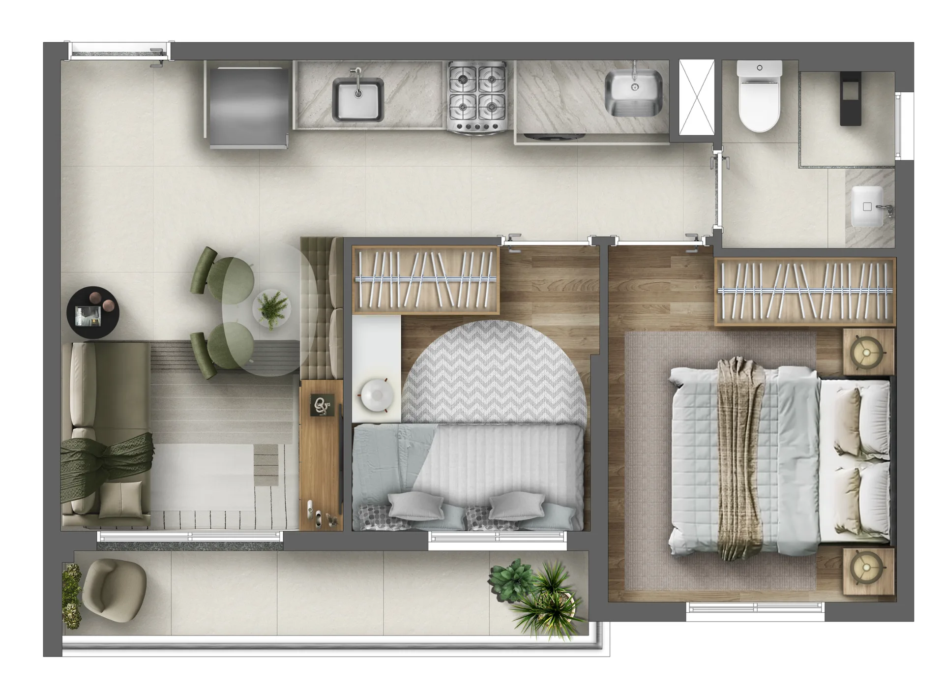 Planta do Soul Santana em Santana — 2 dormitórios, 35 m²