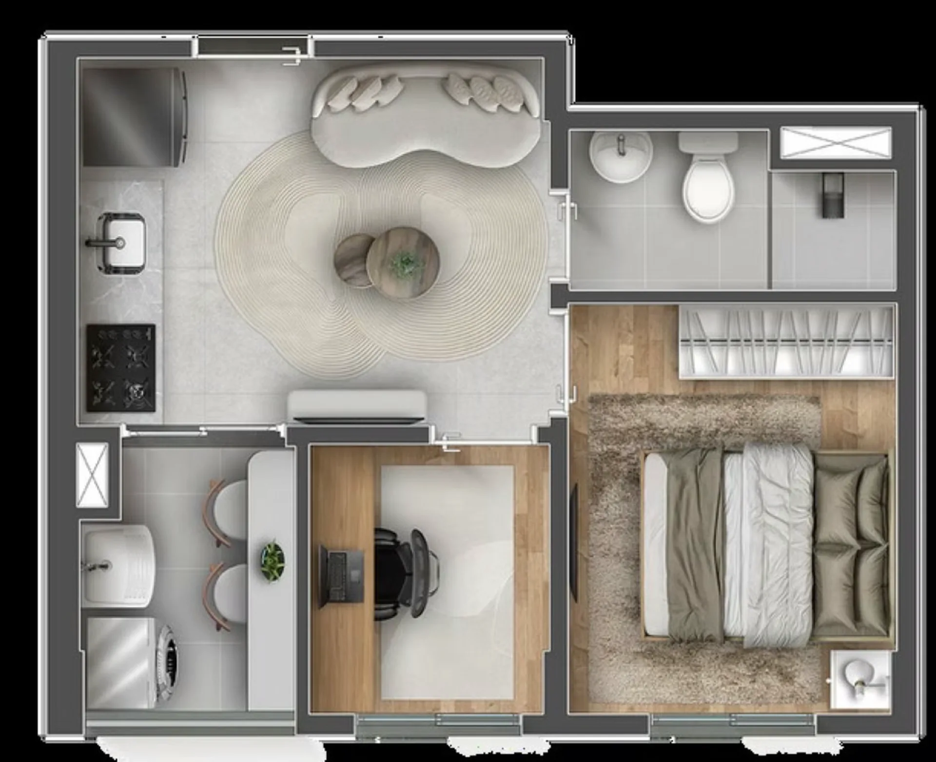 Planta do Star Pirituba em Pirituba — 1 dormitório, 29,44 m²