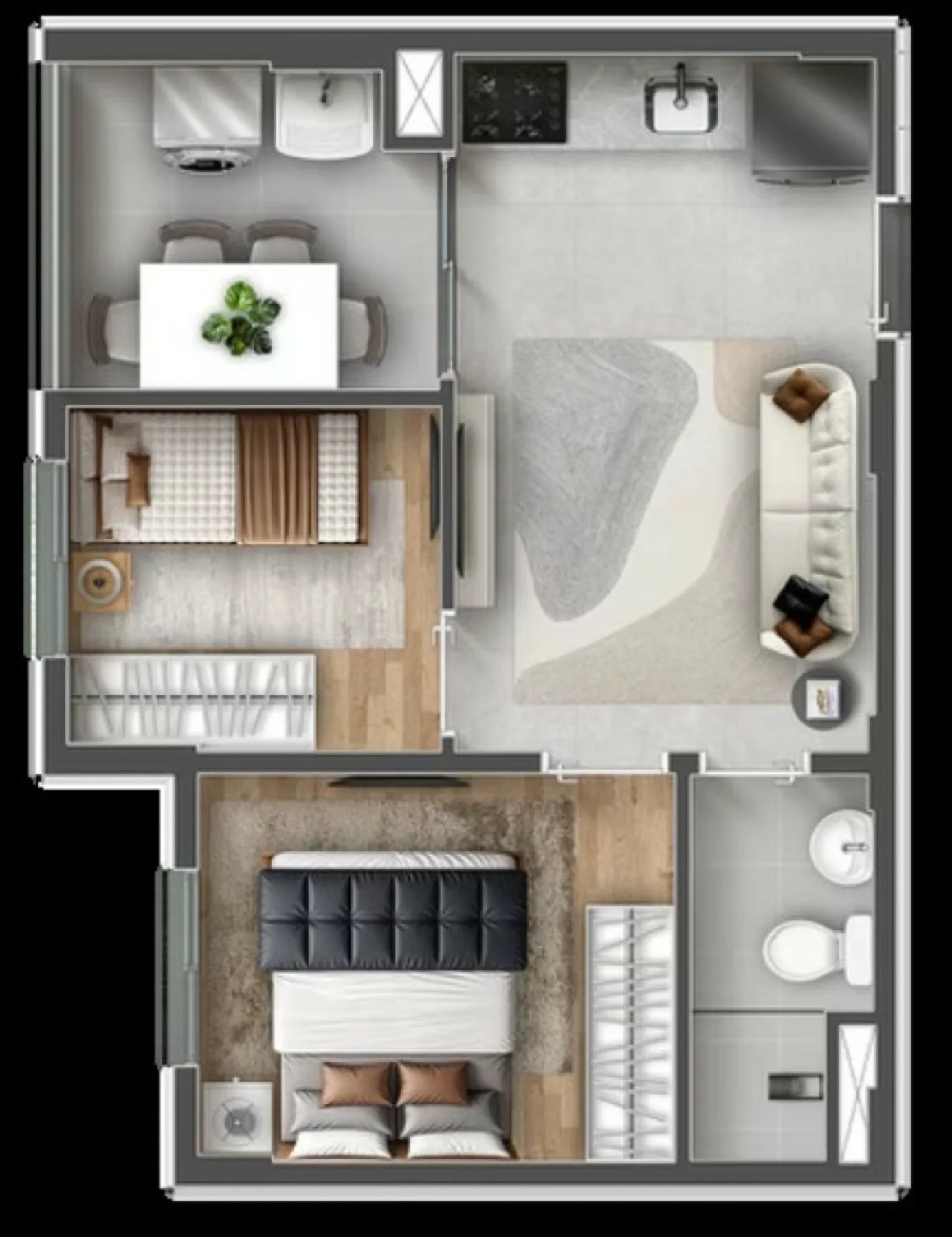 Planta do Star Pirituba em Pirituba — 2 dormitórios, 34,74 m²