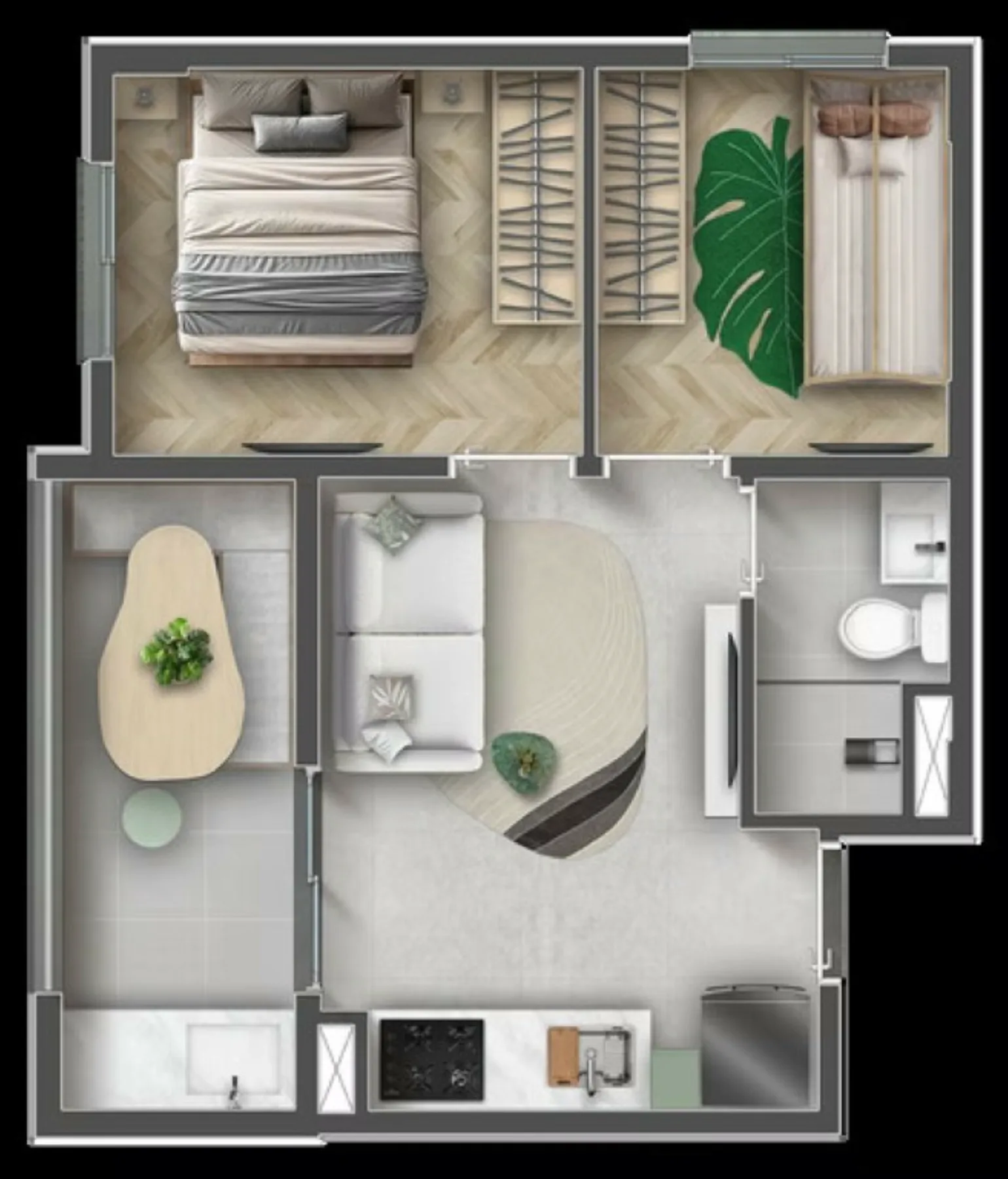 Planta do Star Pirituba em Pirituba — 2 dormitórios, 36,15 m²
