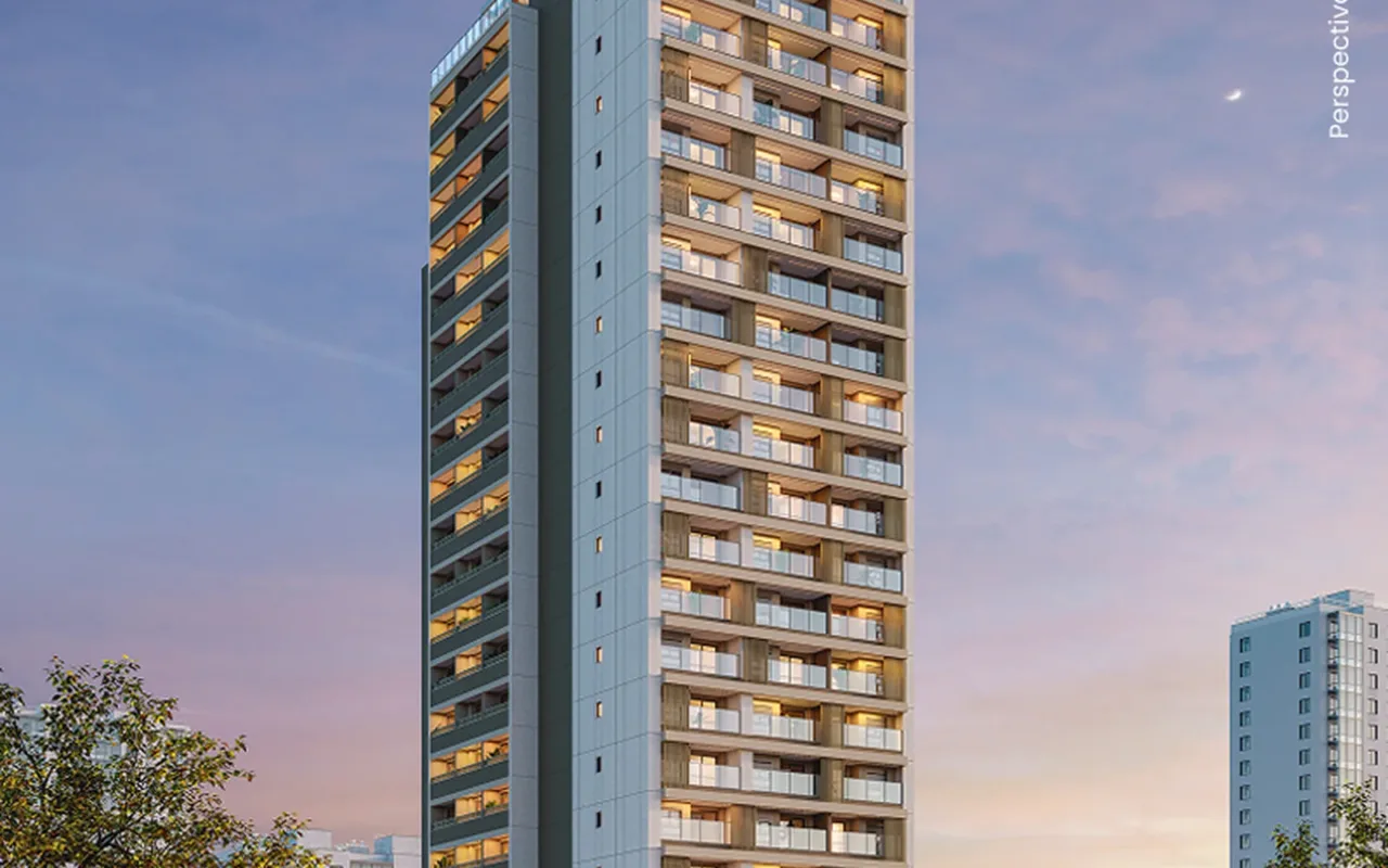 Fachada do Sync Ibirapuera, lançamento em Paraíso, São Paulo