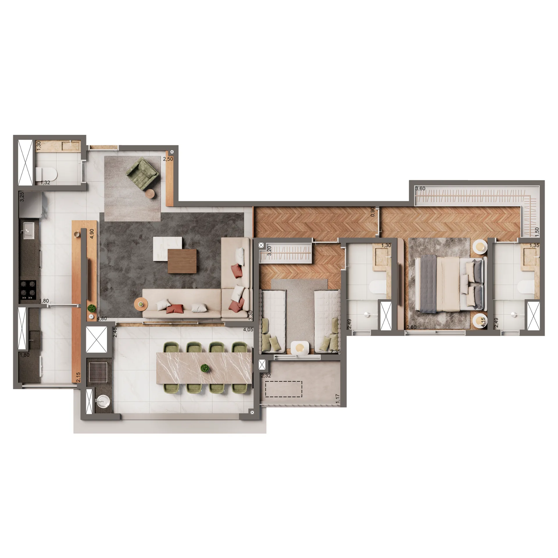 Planta do The Edition by Living Vila Mariana em Vila Mariana — 2 dormitórios, 87 m²