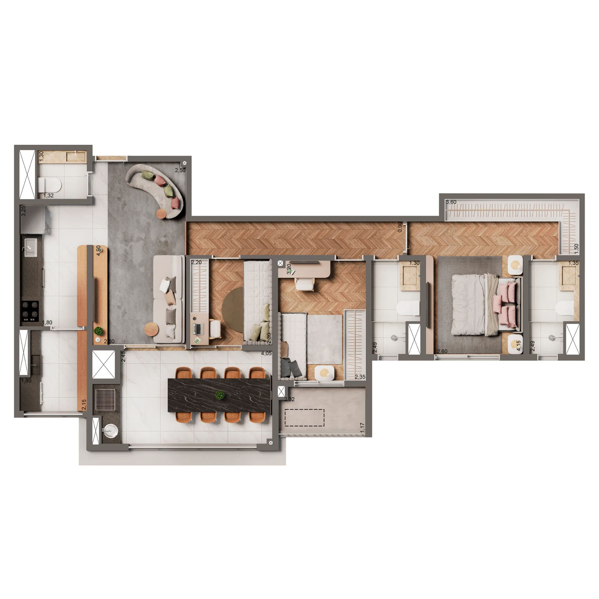 Planta do The Edition by Living Vila Mariana em Vila Mariana — 2 dormitórios, 87 m²