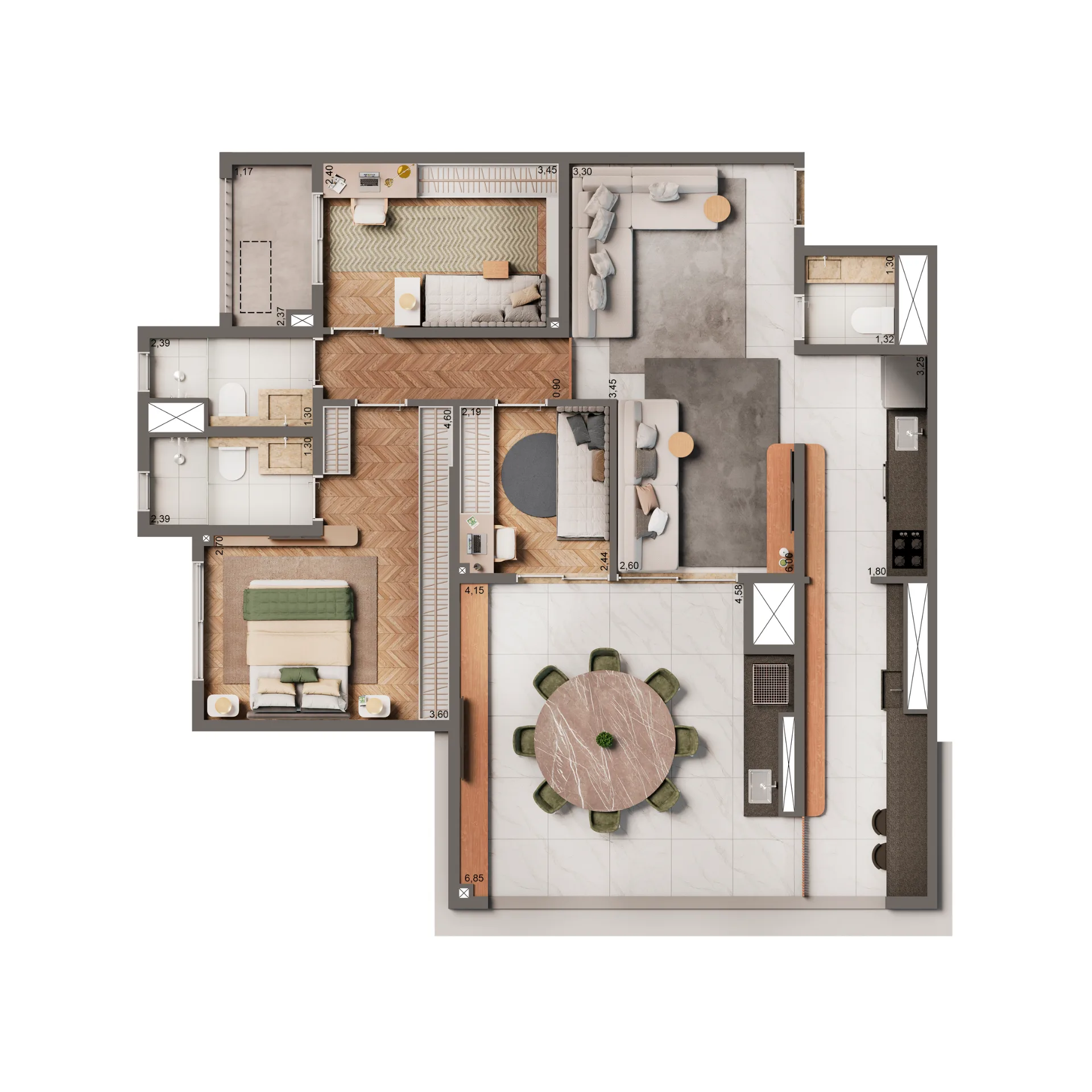 Planta do The Edition by Living Vila Mariana em Vila Mariana — 3 dormitórios, 106 m²