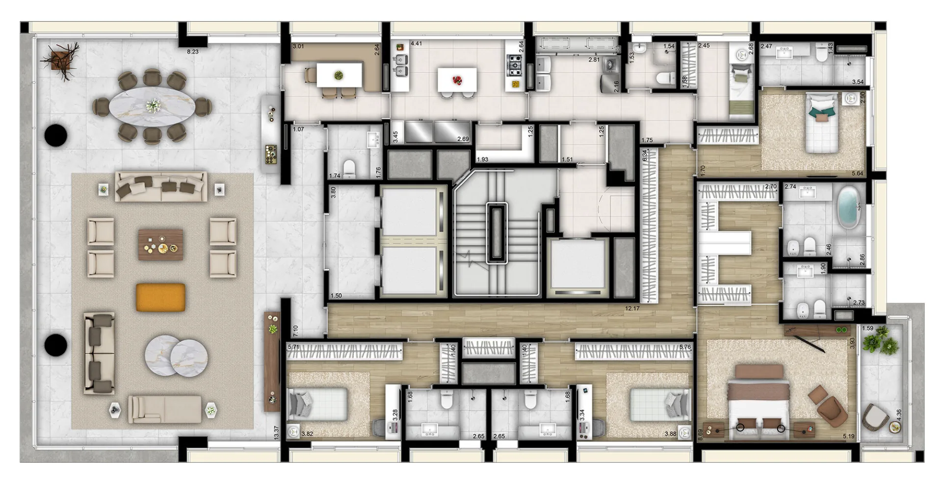 Planta do The Frame Vila Nova em Vila Nova Conceição — 4 dormitórios, 353 m²