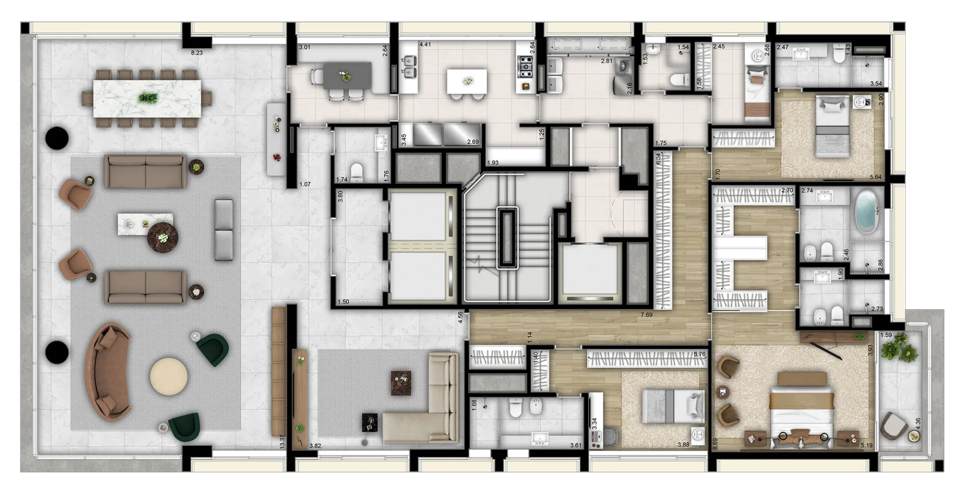Planta do The Frame Vila Nova em Vila Nova Conceição — 3 dormitórios, 353 m² (opção)