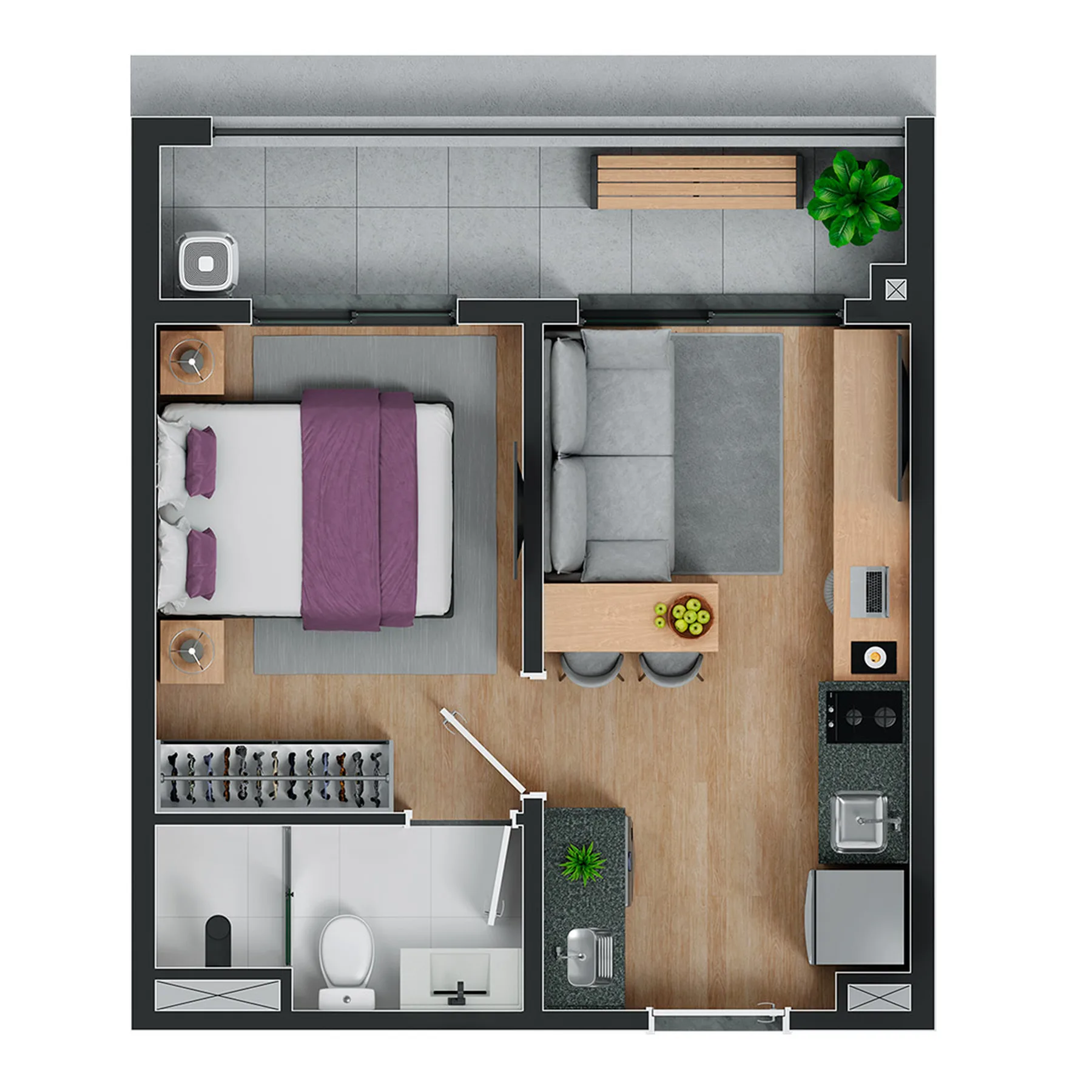 Planta do The One Jardim São Paulo em Jardim São Paulo — 1 dormitório, 30 m²