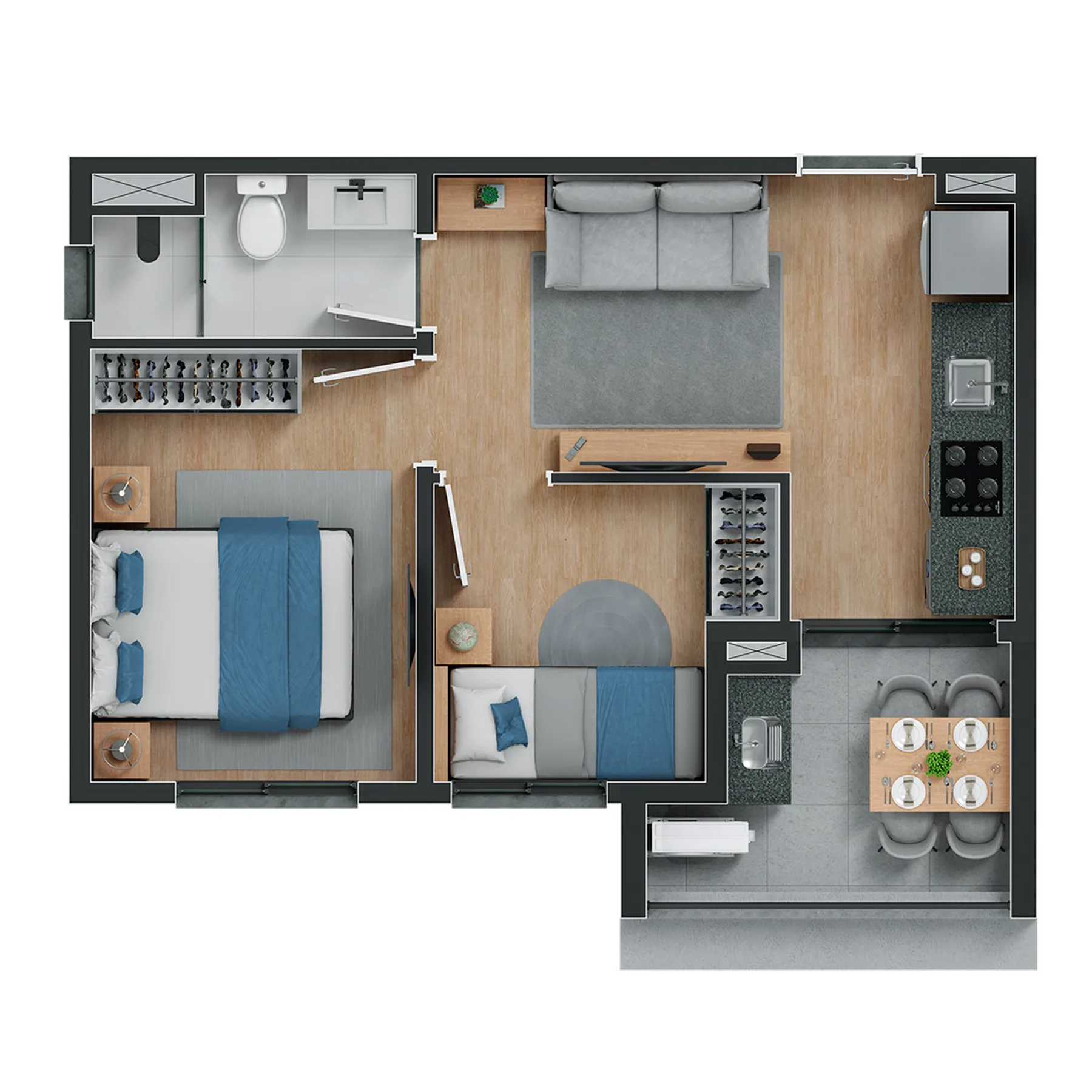 Planta do The One Jardim São Paulo em Jardim São Paulo — 2 dormitórios, 36 m²