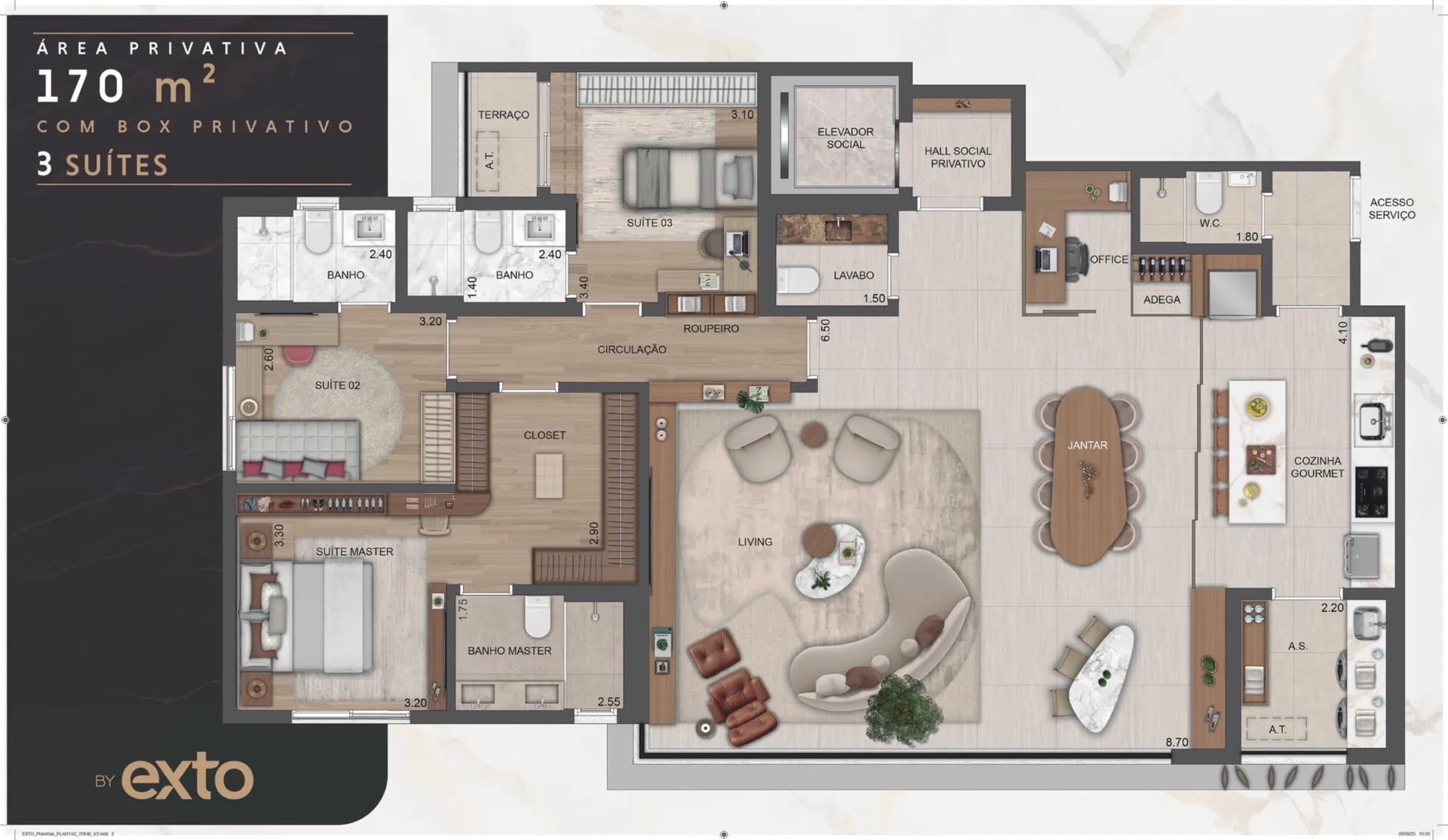 Planta do The Selection Moema em Moema — 3 dormitórios – 170 m²