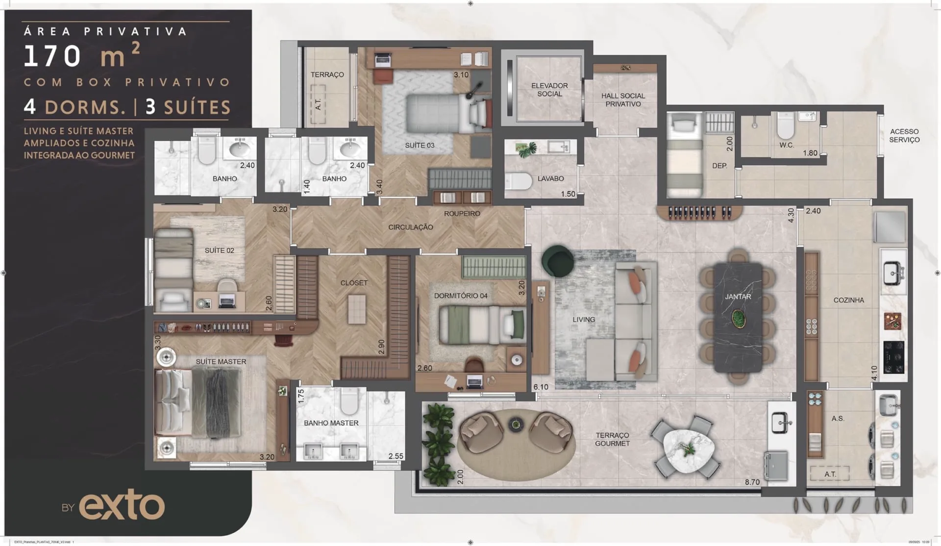 Planta do The Selection Moema em Moema — 4 dormitórios – 170 m²