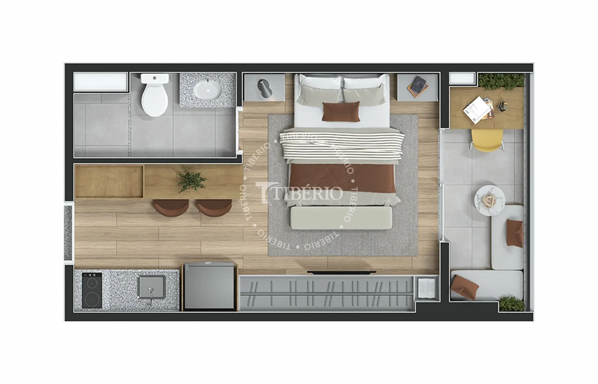Planta do Top Mooca em Mooca — 1 dormitório – 23,54 m² Studio