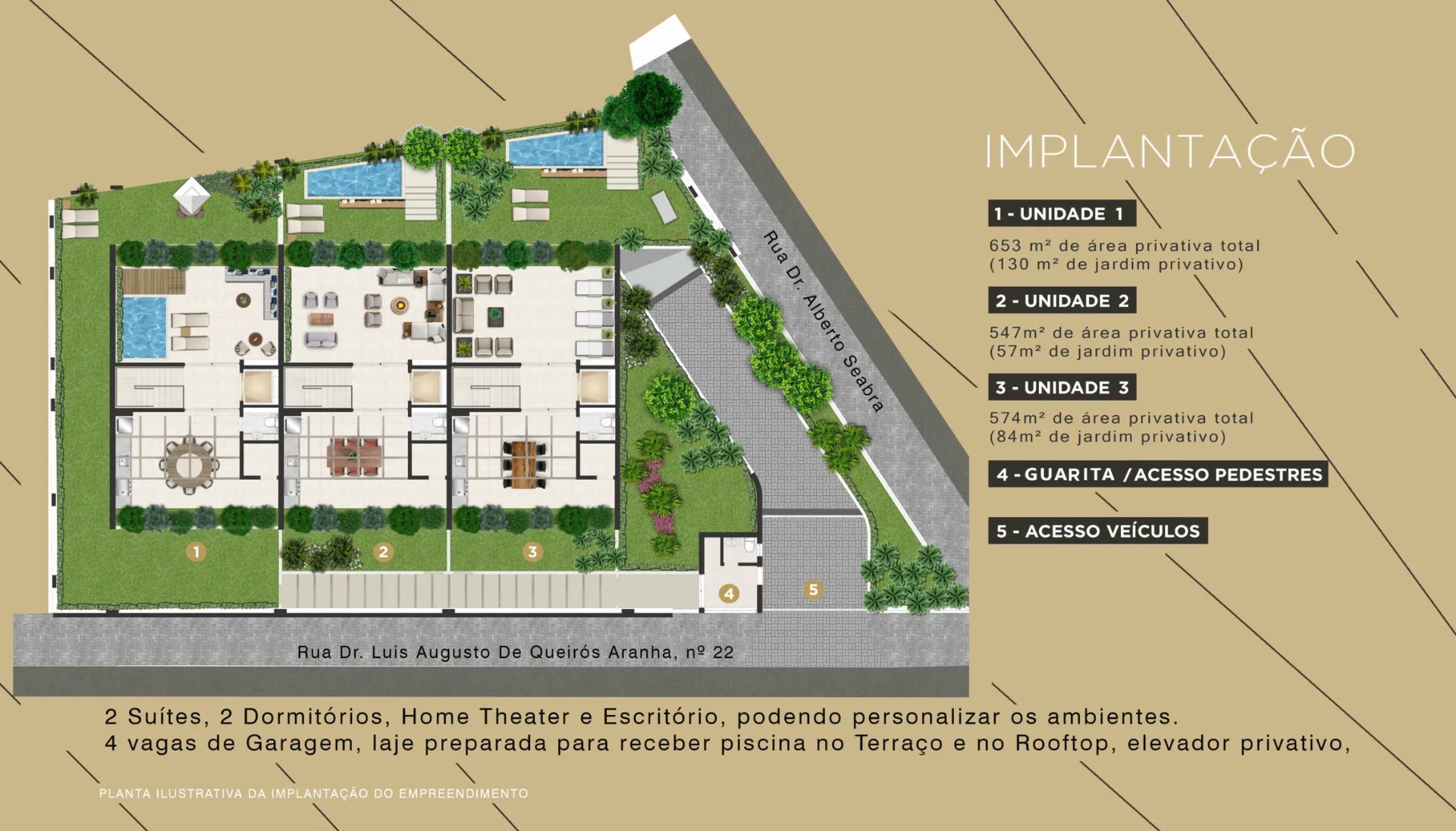Planta do Tryo Residence em Alto de Pinheiros, São Paulo