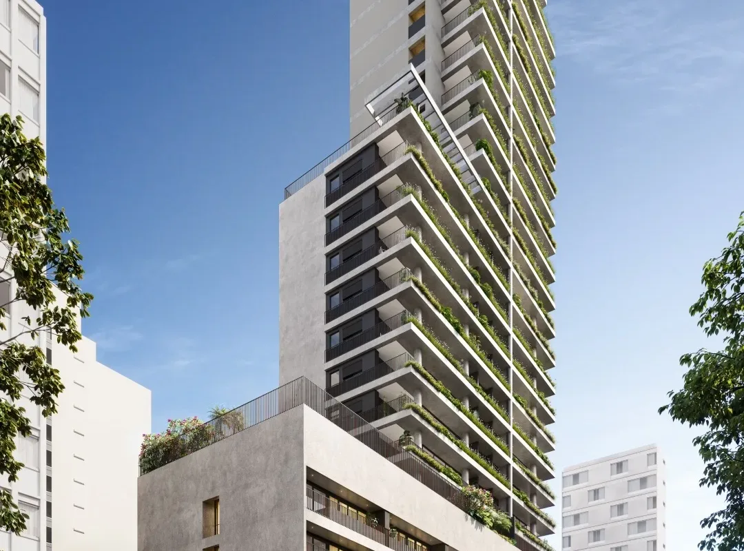 Fachada do Uapé Higienópolis Studios, lançamento em Higienópolis, São Paulo