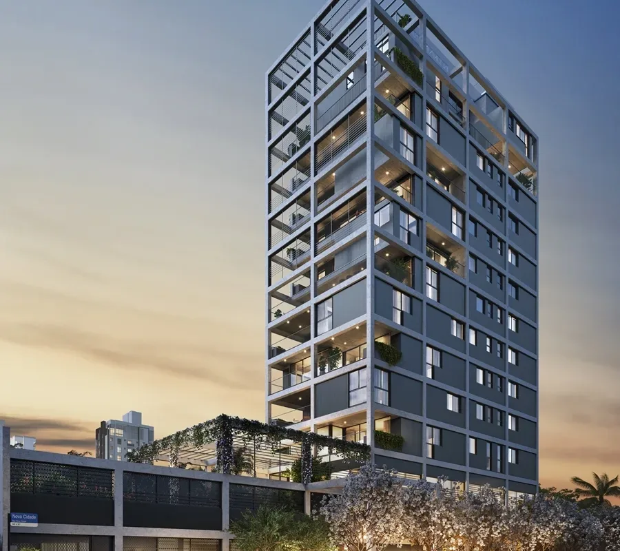Fachada do UnLimited Homes, lançamento em Vila Olímpia, São Paulo