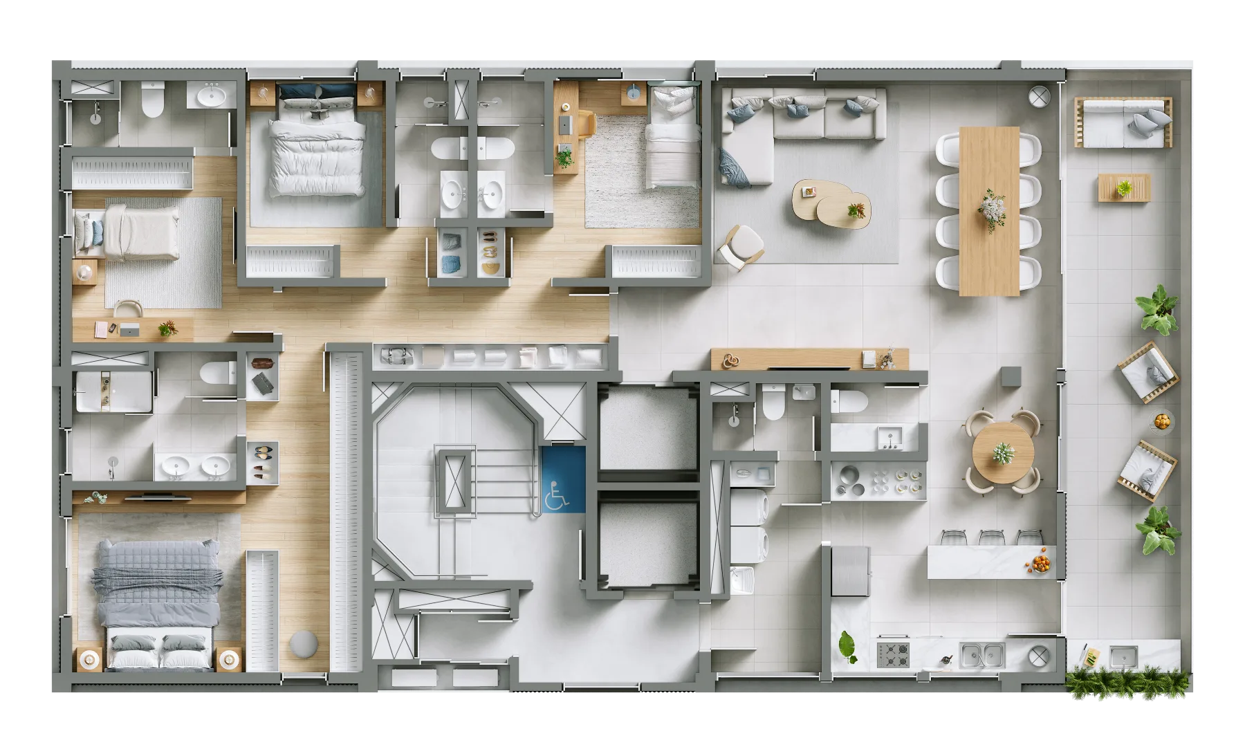 Planta do UnLimited Homes em Vila Olímpia — 4 dormitórios, 190 m²