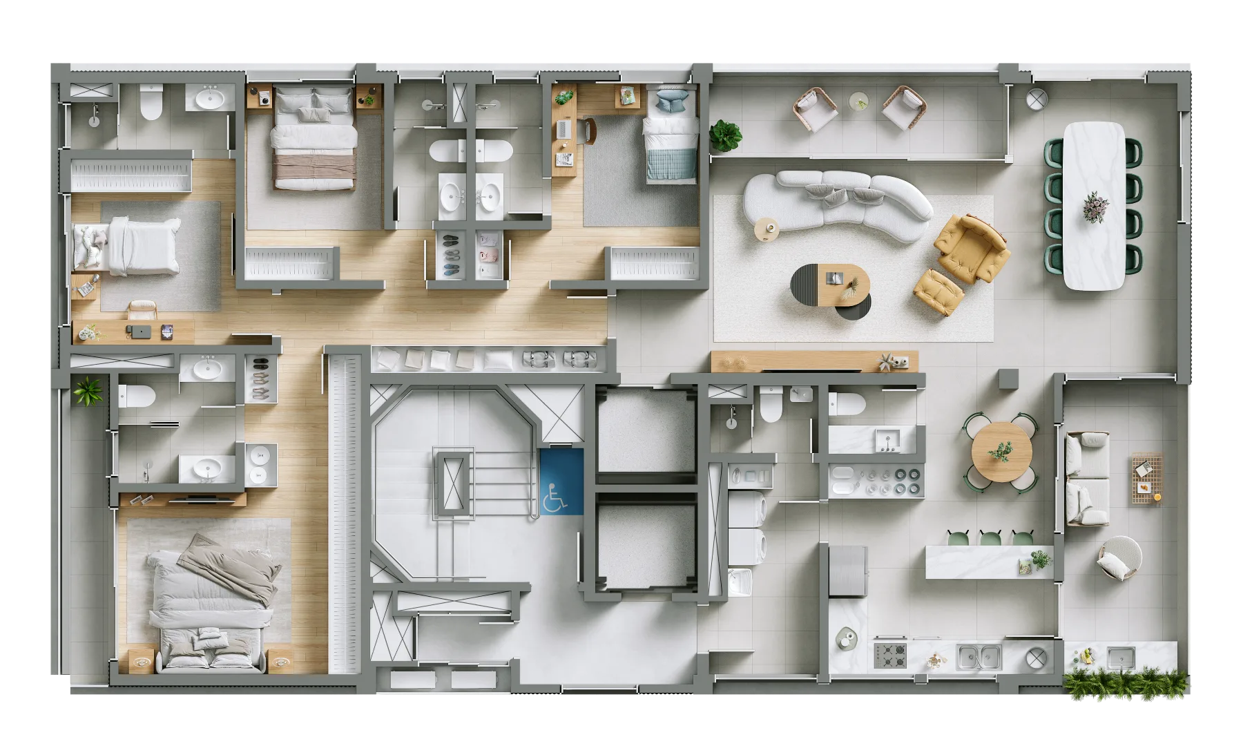 Planta do UnLimited Homes em Vila Olímpia — 4 dormitórios, 191 m²
