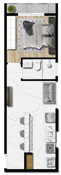 Planta do UP Vila Mariana em Vila Mariana — studio de 28,78 m²