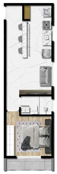 Planta do UP Vila Mariana em Vila Mariana — studio de 32,82 m²