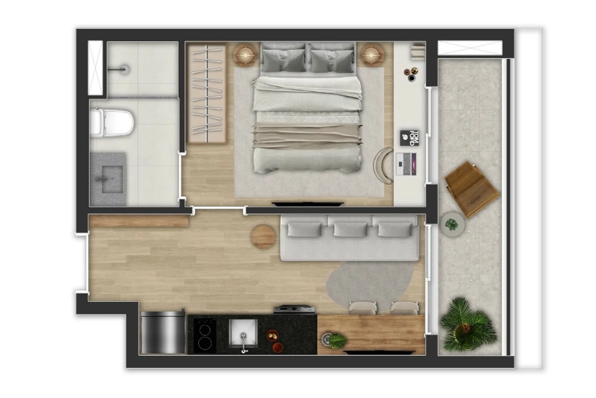 Planta do Very Estação Faria Lima em Pinheiros — 1 dormitório – 30 m²
