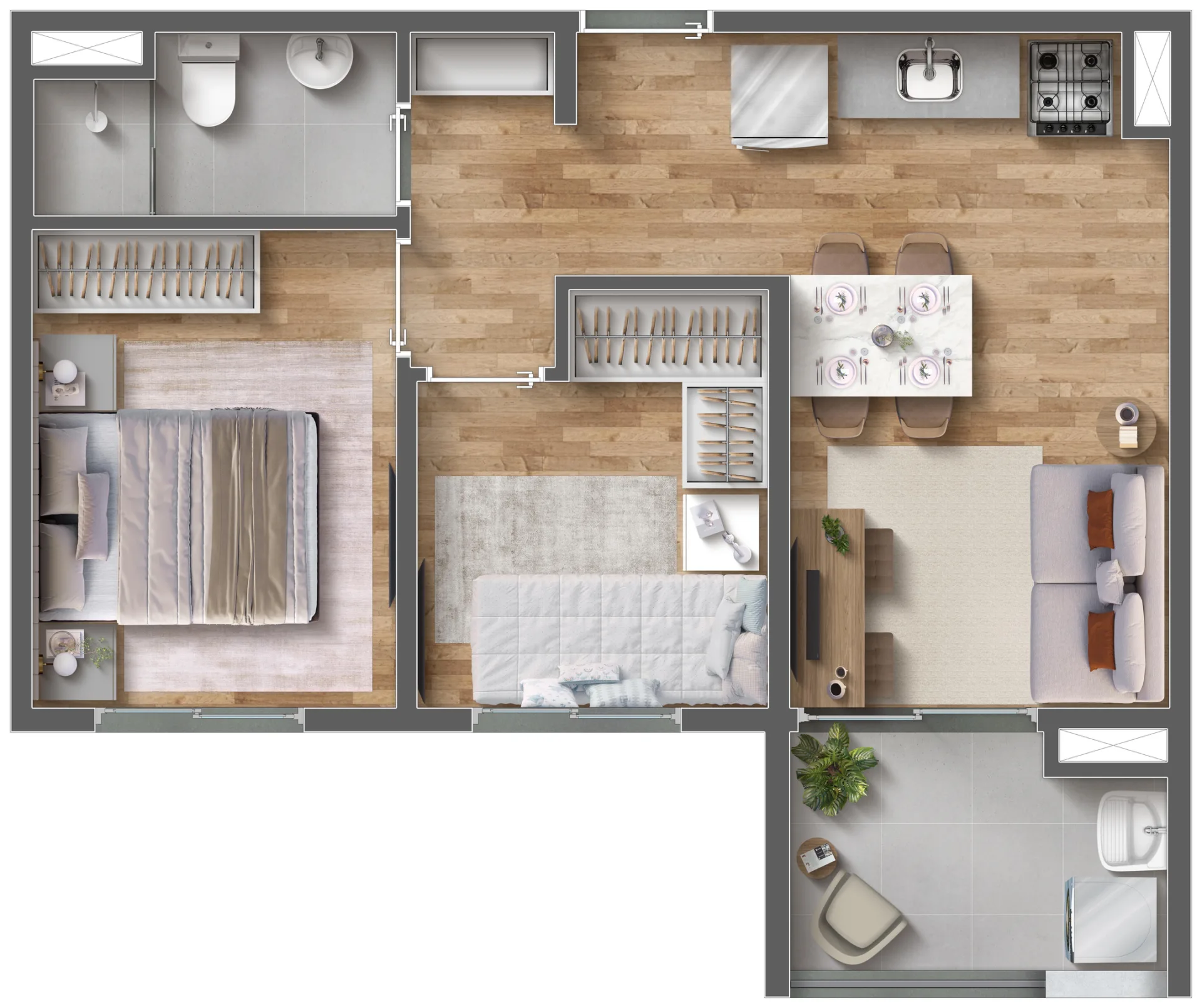 Planta do Vibra Paes de Barros em Mooca — 2 dormitórios – 40 m²