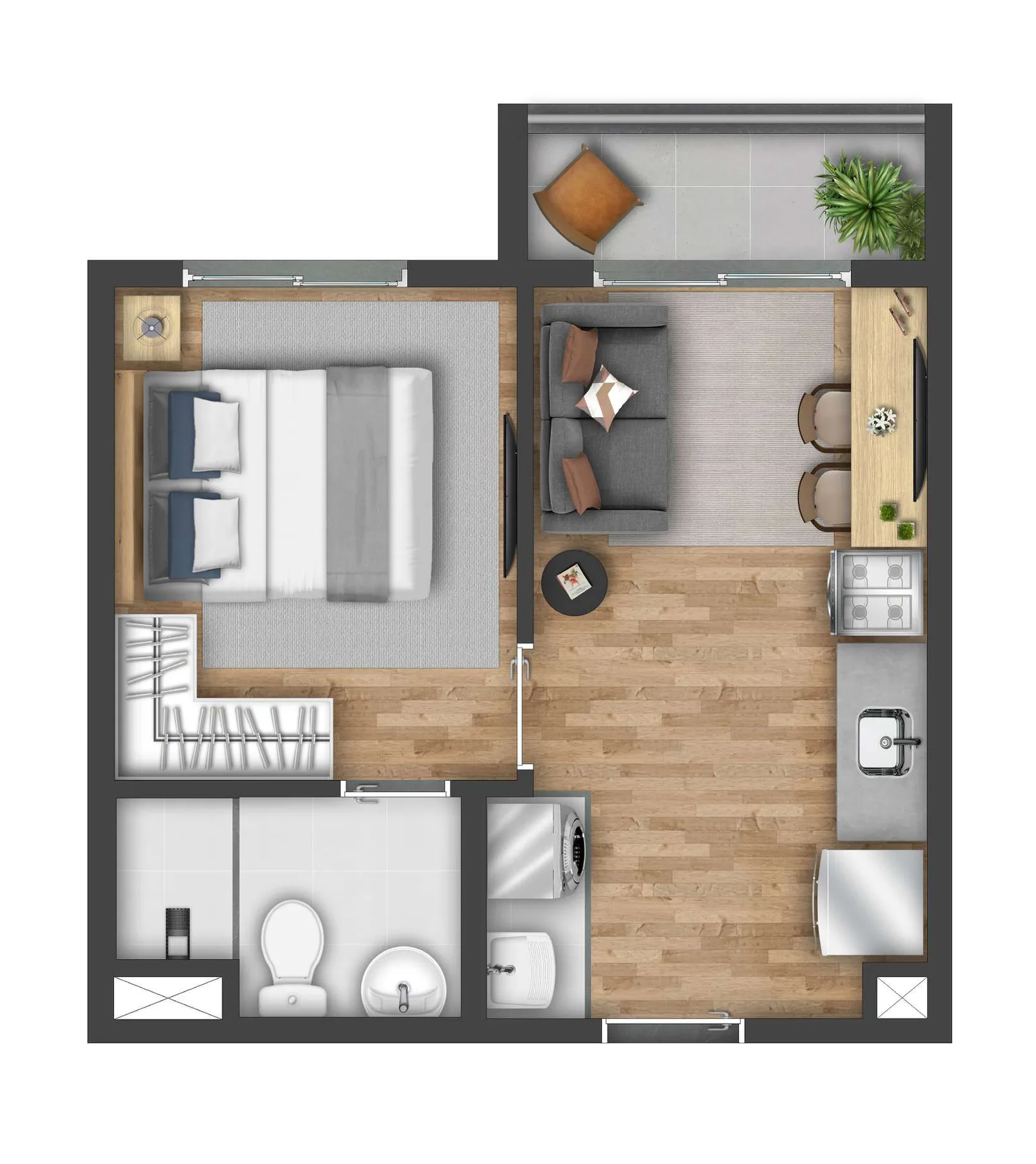 Planta do Vibra Parque Vila Prudente em Vila Prudente — 1 dormitório – 26 m²