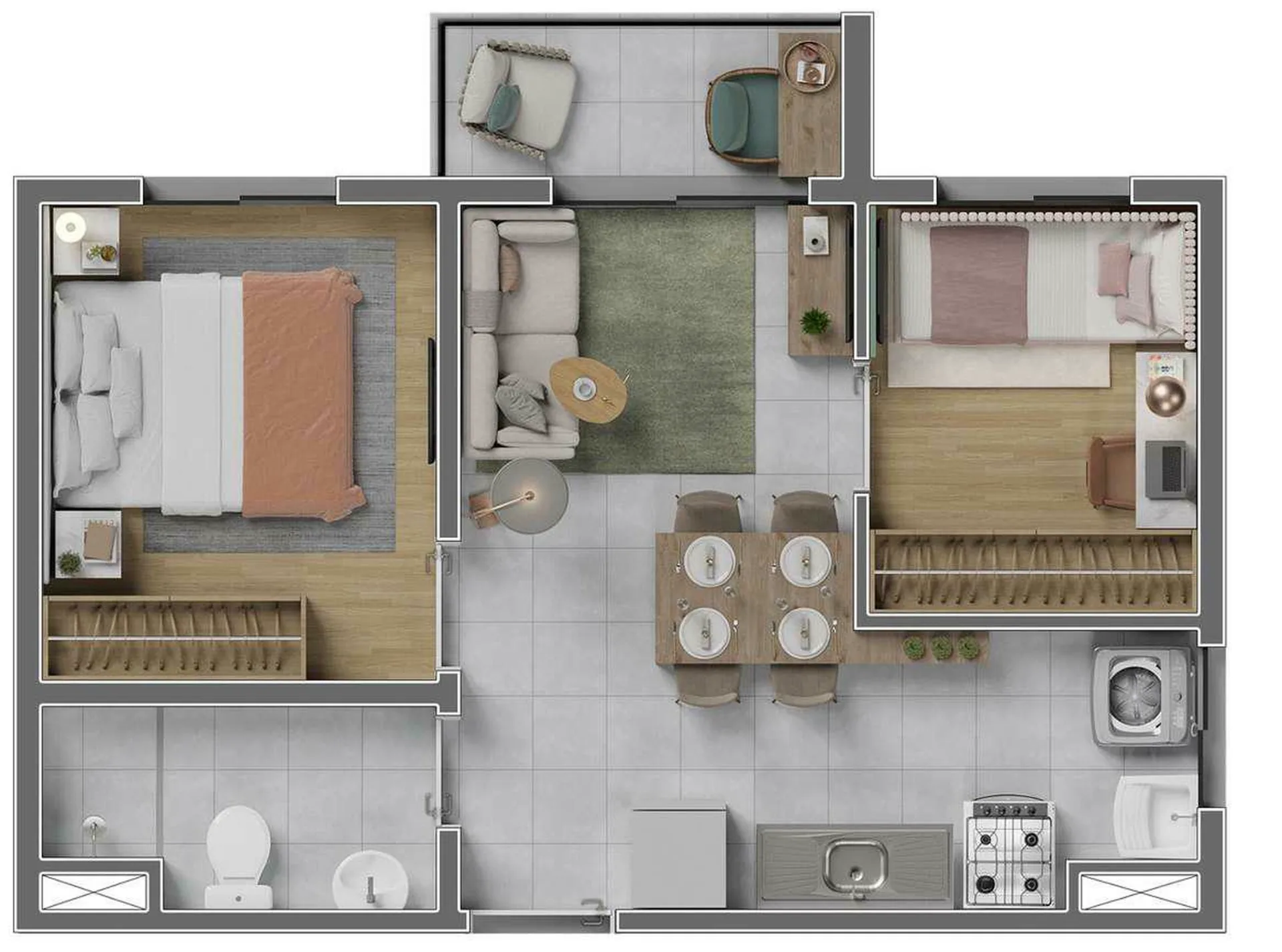 Planta do Vila 197 em Vila Guilherme — 2 dormitórios, 36 m²