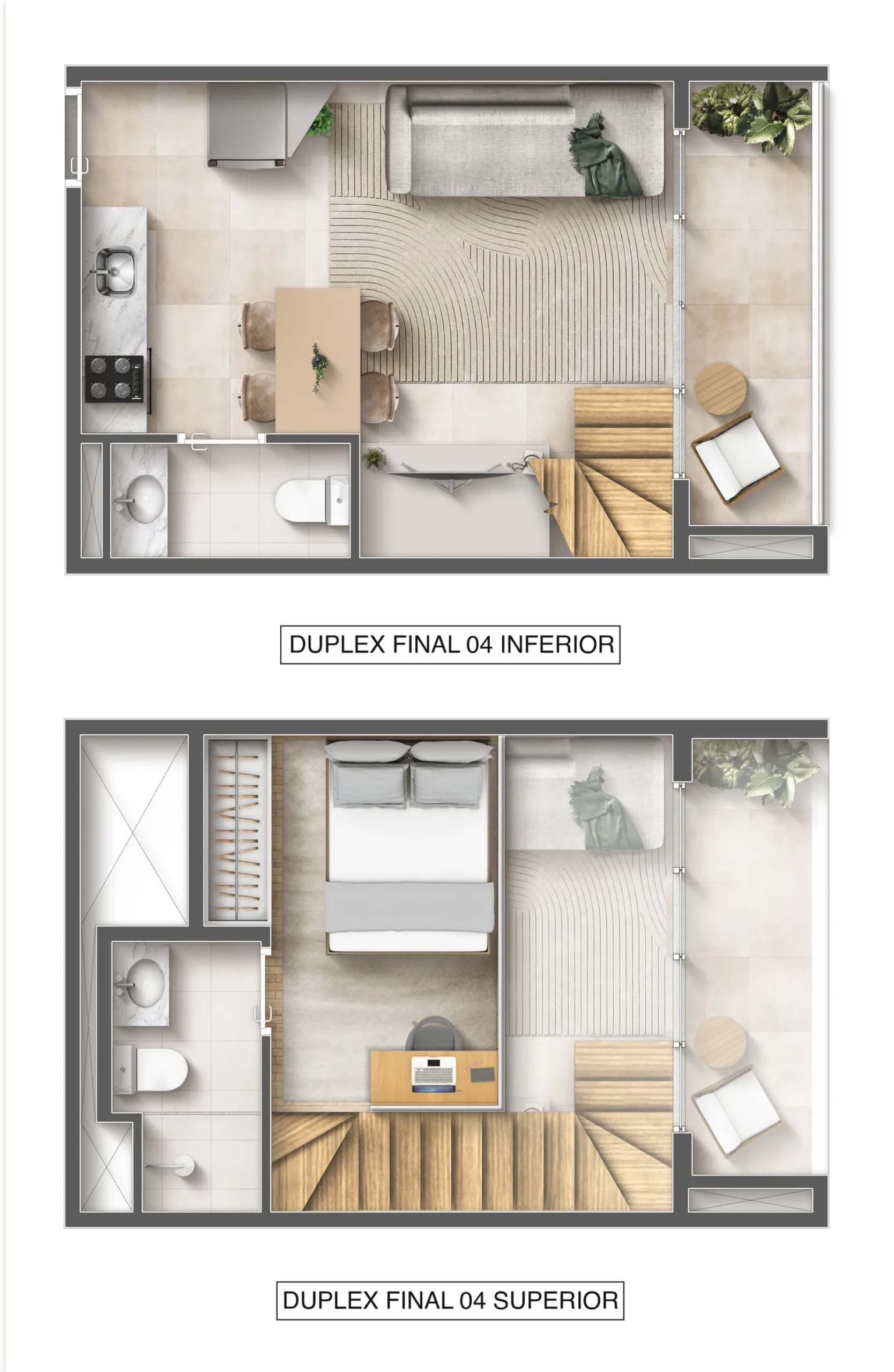 Planta do VIP Vila Prudente em Vila Prudente — 1 dormitório – 33 m² Duplex