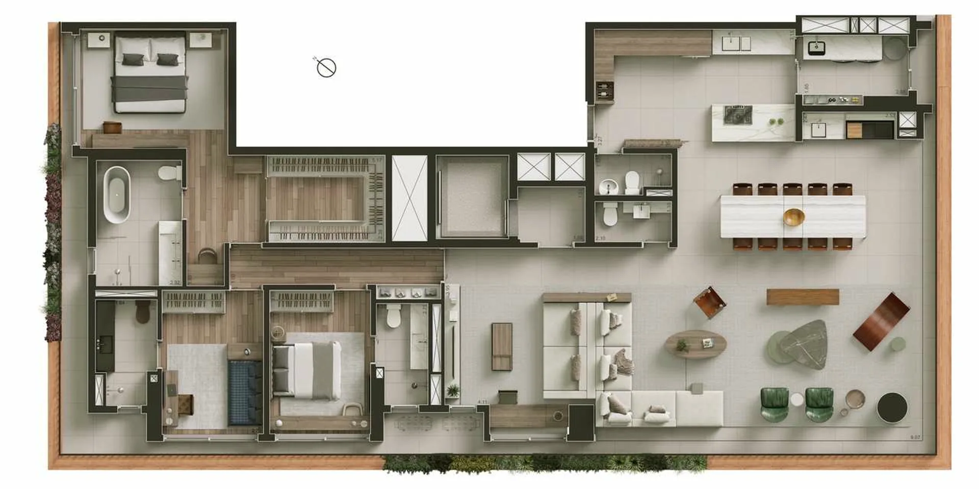 Planta do Visar Jardim Europa em Jardim Europa — 3 dormitórios, 245 m² (opção)